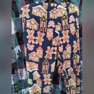 Gingerbread Mickey and Minnie pajama pants